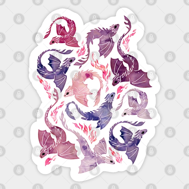 Dragon fire pink & purple Sticker by adenaJ